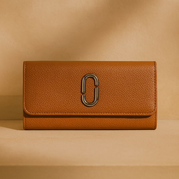 Brown Textured Leather Clutch Wallet for Women Stylish, Compact & Elegant.