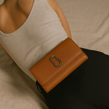 Brown Textured Leather Clutch Wallet for Women Stylish, Compact & Elegant.